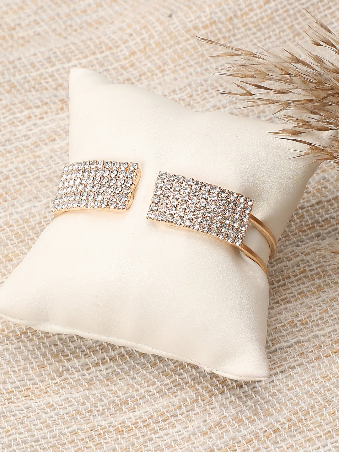 GOLD PLATED PARTY RHINESTONES BRACELET FOR WOMEN