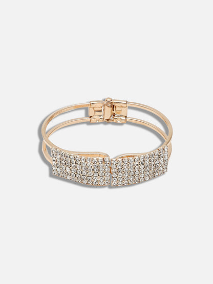 GOLD PLATED PARTY RHINESTONES BRACELET FOR WOMEN