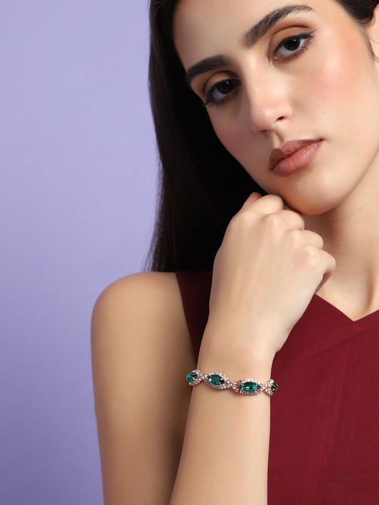 GOLD PLATED PARTY DESIGNER STONE BRACELET FOR WOMEN
