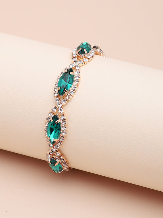 GOLD PLATED PARTY DESIGNER STONE BRACELET FOR WOMEN