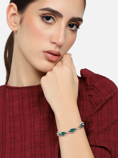 GOLD PLATED PARTY DESIGNER STONE BRACELET FOR WOMEN