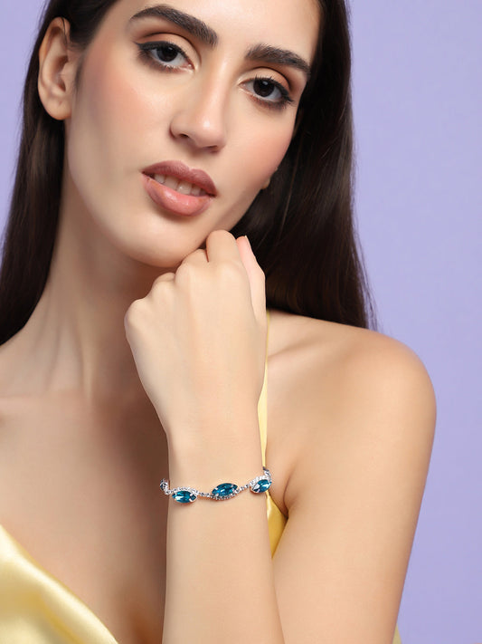 GOLD PLATED PARTY DESIGNER STONE BRACELET FOR WOMEN