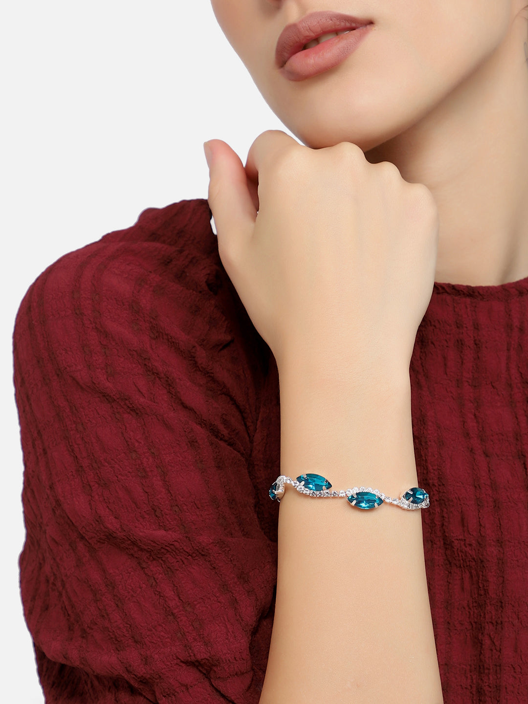 GOLD PLATED PARTY DESIGNER STONE BRACELET FOR WOMEN