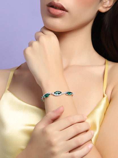 GOLD PLATED PARTY DESIGNER STONE BRACELET FOR WOMEN