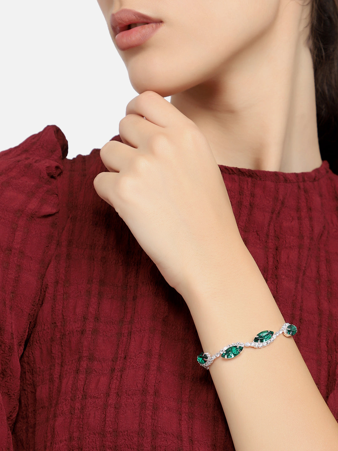 GOLD PLATED PARTY DESIGNER STONE BRACELET FOR WOMEN