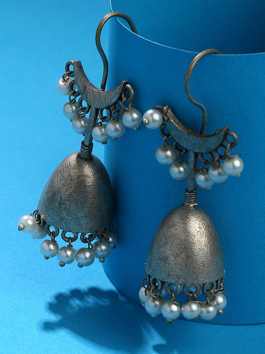 Silver Plated Dome Shaped Jhumkas