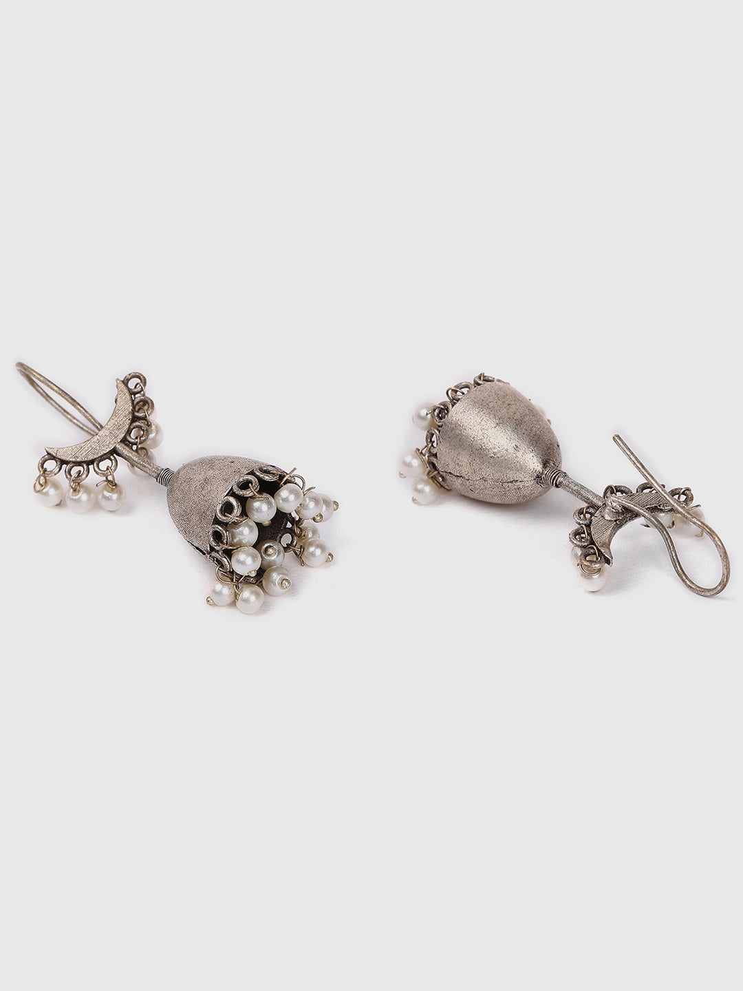 Silver Plated Dome Shaped Jhumkas