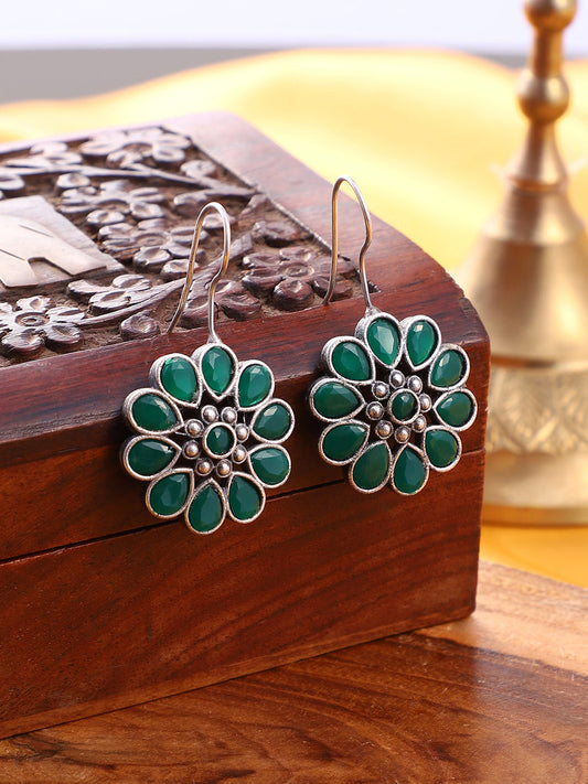 The Anahita Drop Earrings - Emerald Green-SOHEAR1006