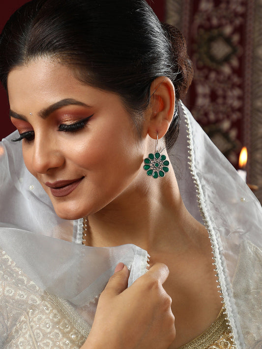 The Anahita Drop Earrings - Emerald Green-SOHEAR1006