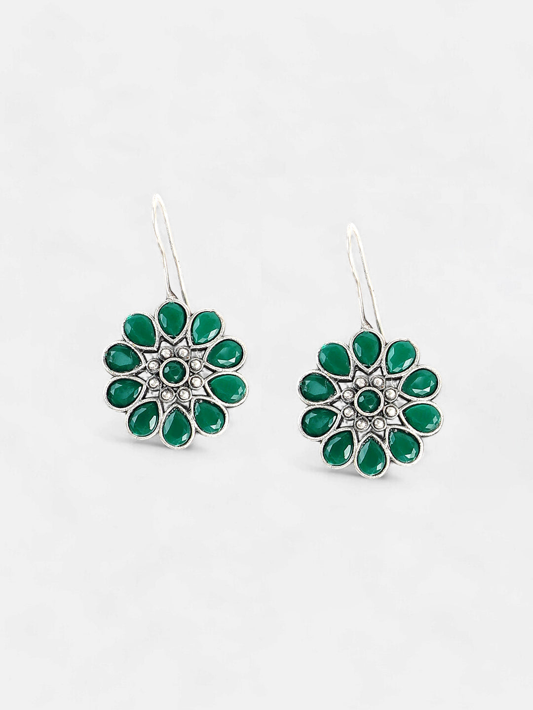 The Anahita Drop Earrings - Emerald Green-SOHEAR1006