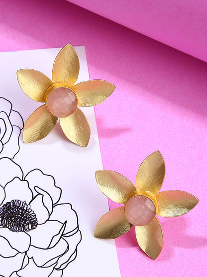 Gold-Plated Floral Studs