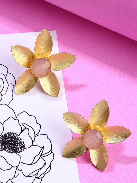 Gold-Plated Floral Studs