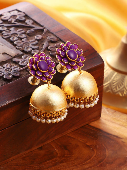 The Zaria Drop Earrings - Plum Purple-SOHEAR1018