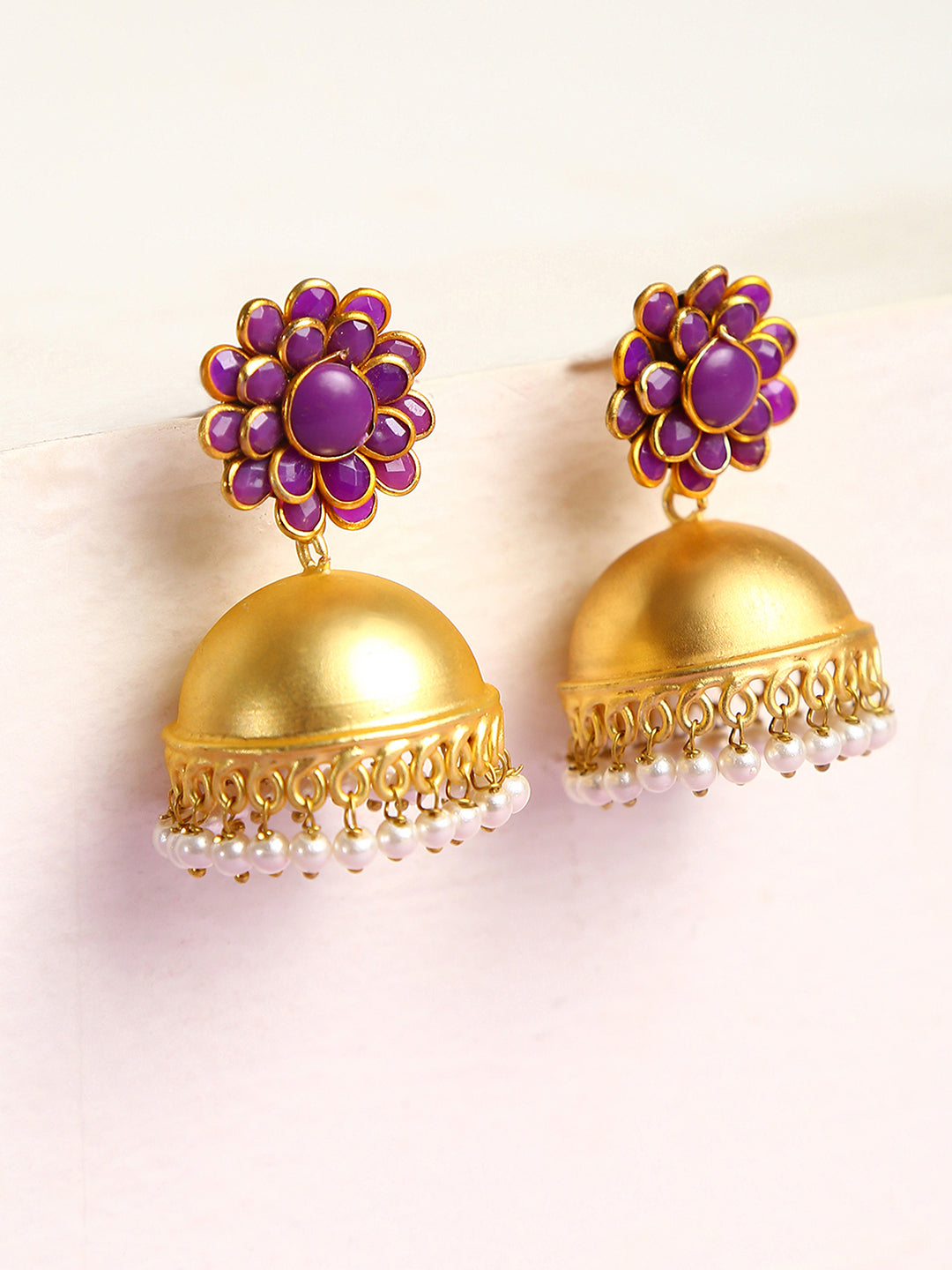 Gold-Plated Dome Jhumkas