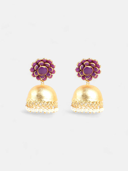 The Zaria Drop Earrings - Plum Purple-SOHEAR1018