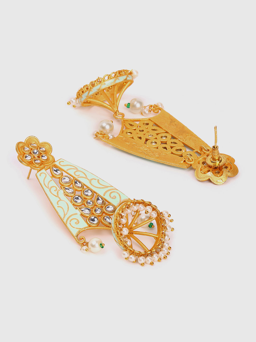 Gold-Plated Meenakari Jhumkas