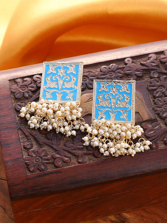 The Niloufar Drop Earrings - Azure Blue-SOHEAR1103