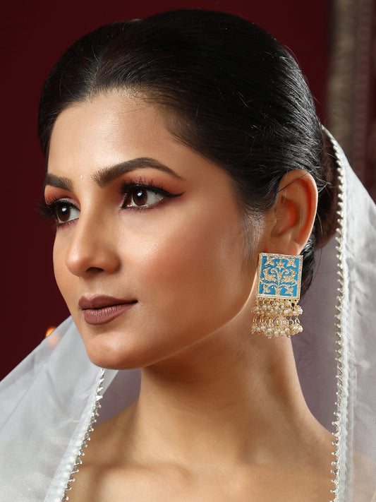 The Niloufar Drop Earrings - Azure Blue-SOHEAR1103