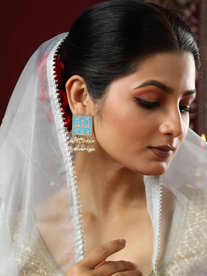 The Niloufar Drop Earrings - Azure Blue-SOHEAR1103