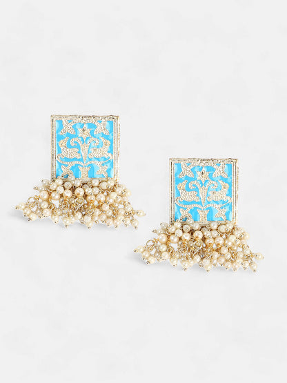 The Niloufar Drop Earrings - Azure Blue-SOHEAR1103