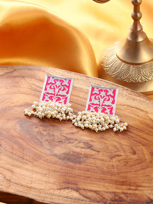 The Niloufar Drop Earrings - Barbie Pink-SOHEAR1104