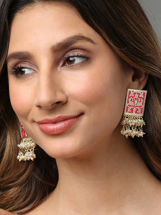 Meenakari Pearl Laheriya Studs