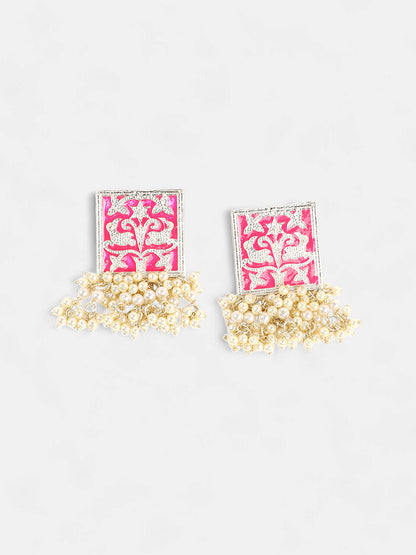 The Niloufar Drop Earrings - Barbie Pink-SOHEAR1104