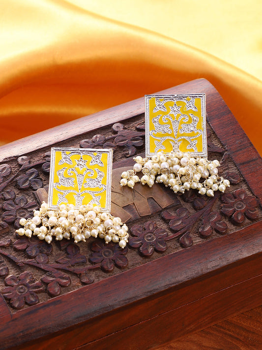 The Niloufar Drop Earrings - Canary Yellow-SOHEAR1142