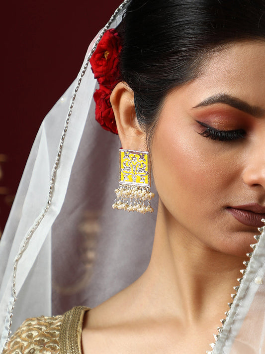 The Niloufar Drop Earrings - Canary Yellow-SOHEAR1142