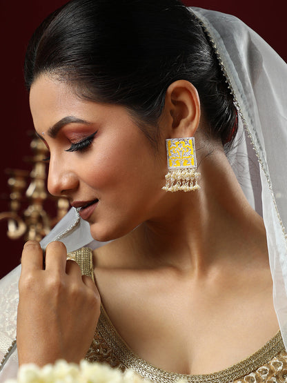 The Niloufar Drop Earrings - Canary Yellow-SOHEAR1142