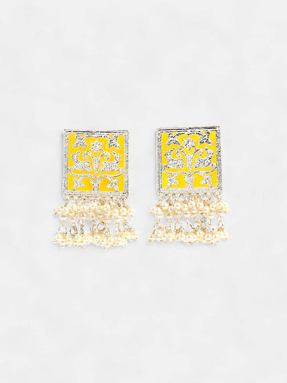 The Niloufar Drop Earrings - Canary Yellow-SOHEAR1142