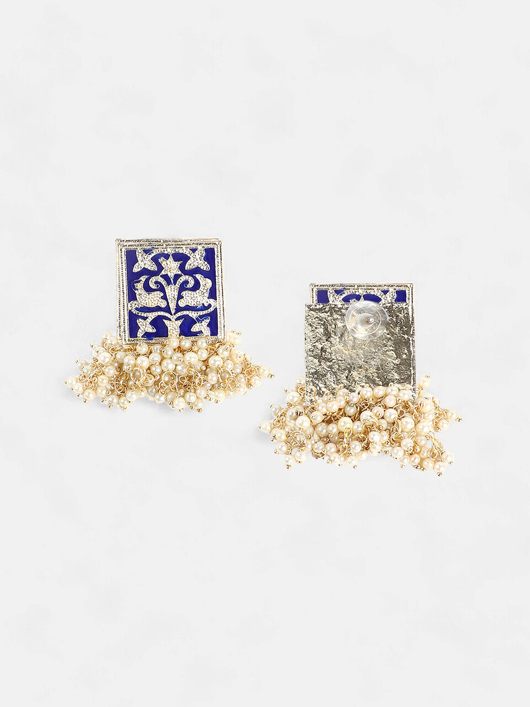 The Niloufar Drop Earrings - Navy Blue-SOHEAR1143