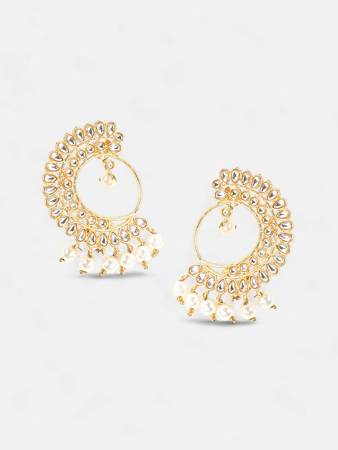 The Tawus Statement Earrings - Antique Gold-SOHEAR1289