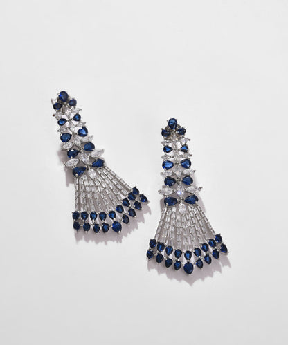 Silver Plated Designer Stone Drop Earring
