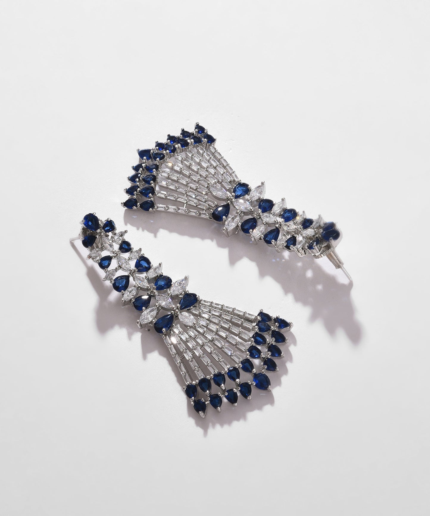 Silver Plated Designer Stone Drop Earring