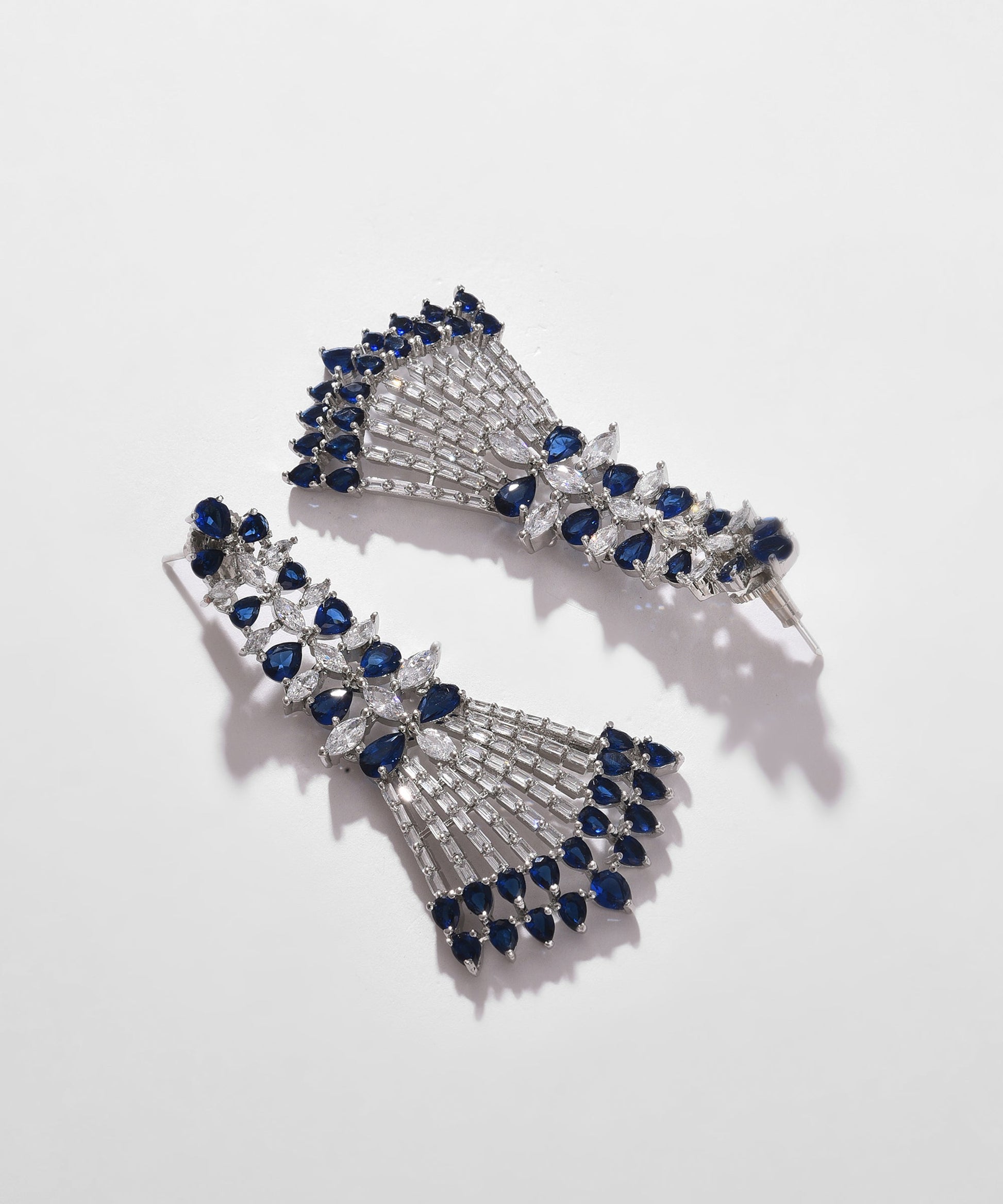 Silver Plated Designer Stone Drop Earring