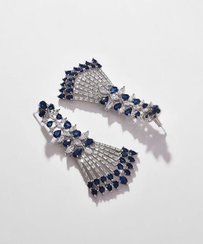 Silver Plated Designer Stone Drop Earring