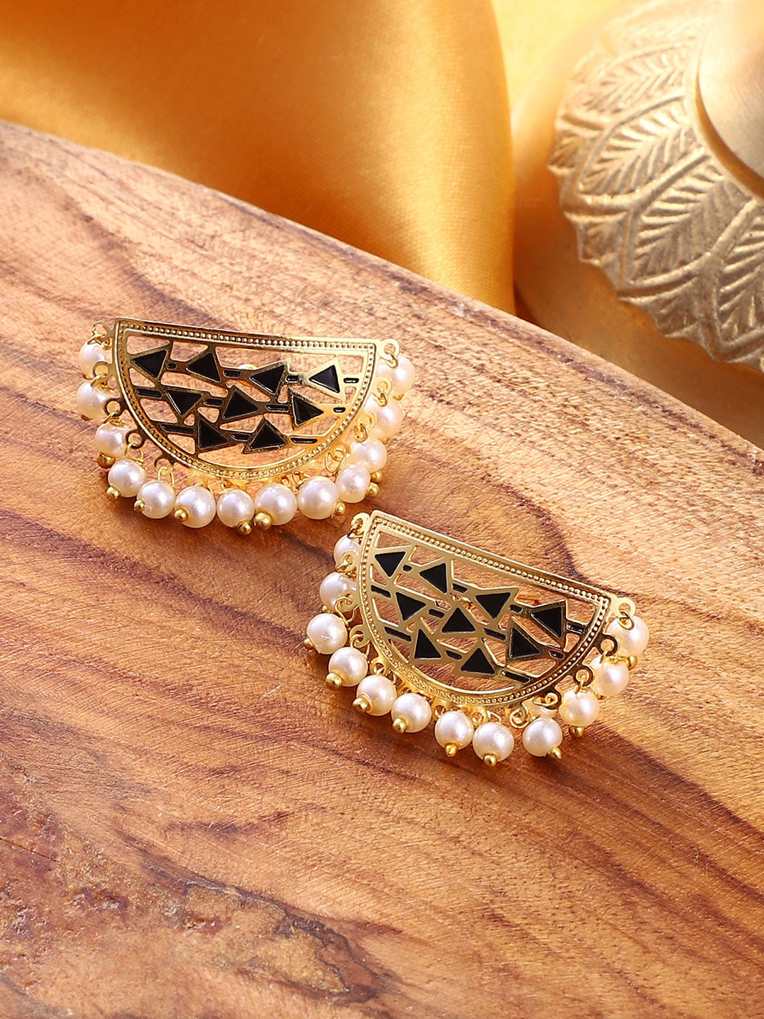 The Hafsa Stud Earrings - Navy Blue-SOHEAR1549