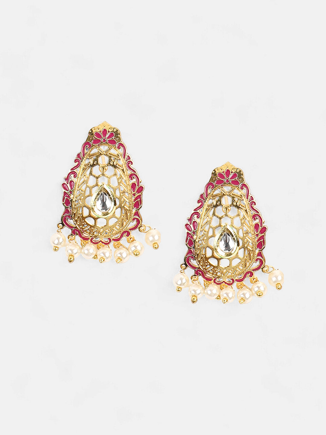 The Zayna Drop Earrings - Magenta Pink-SOHEAR1550