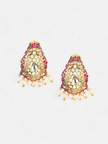 The Zayna Drop Earrings - Magenta Pink-SOHEAR1550