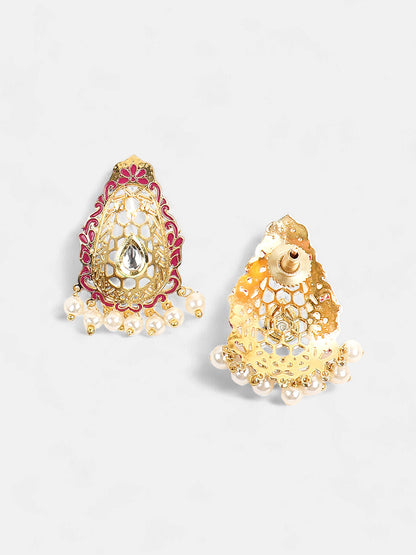 The Zayna Drop Earrings - Magenta Pink-SOHEAR1550