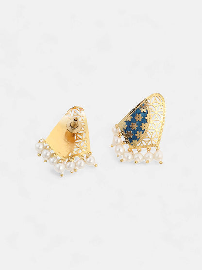 The Farah Drop Earrings - Navy Blue-SOHEAR1551
