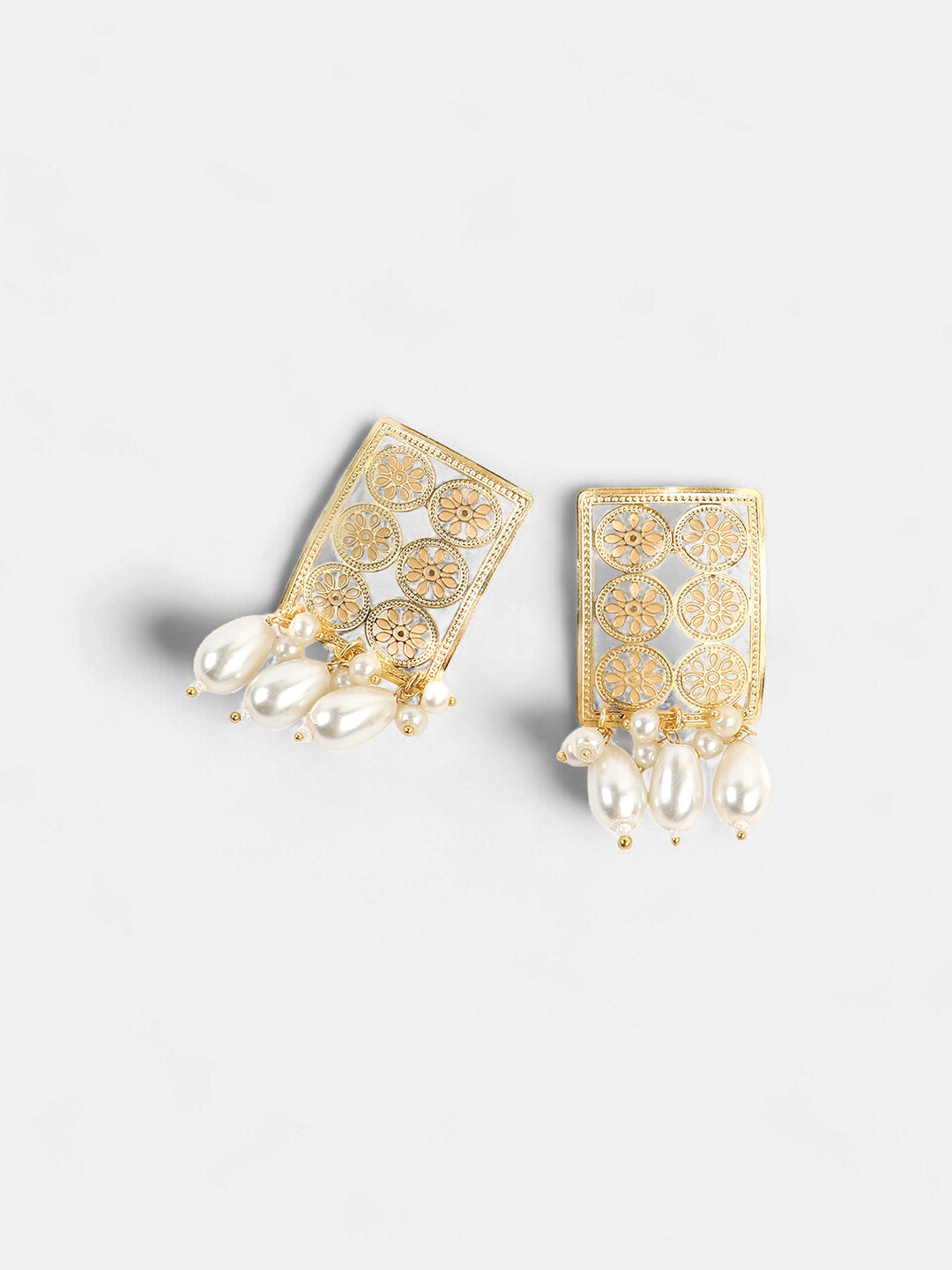 The Nadira Drop Earrings - Antique Gold-SOHEAR1552