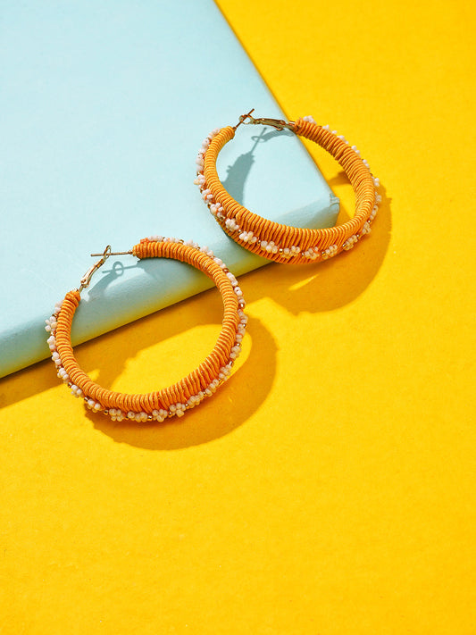 Tangy Beaded Hoop Earring