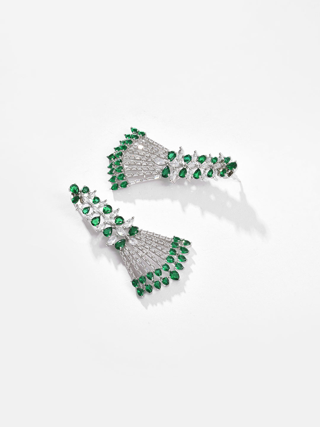 Silver Plated Designer Stone Drop Earring