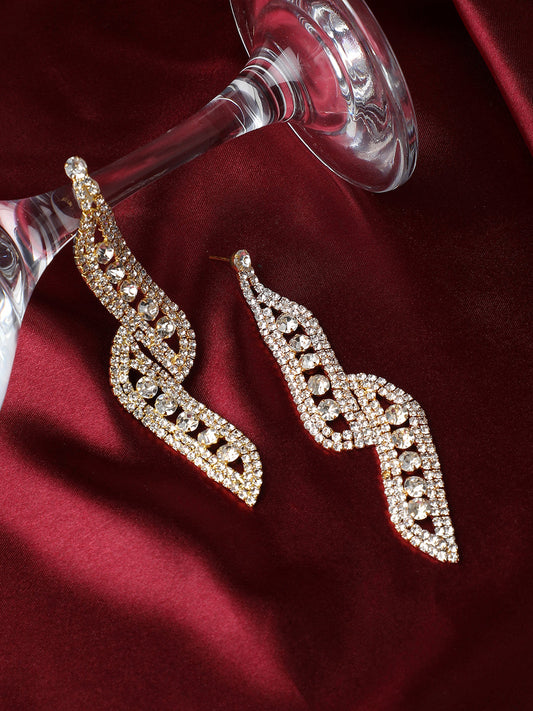Gold Plated Designer Stone Party Drop Earring