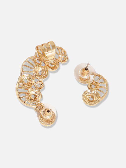 Gold Plated Designer Stone Party Ear Cuffs
