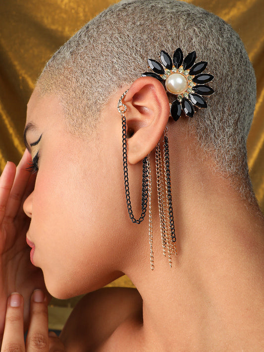 Gold Plated Designer Stone Casual Drop Earring