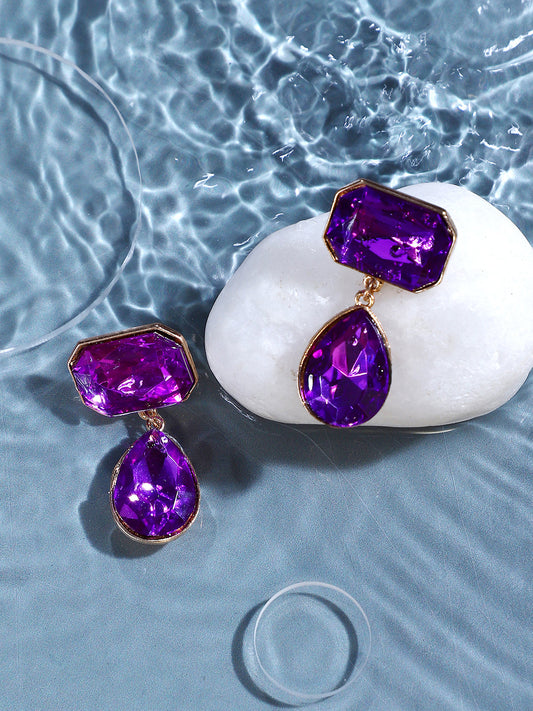 Gold Plated Designer Stone Party Drop Earring