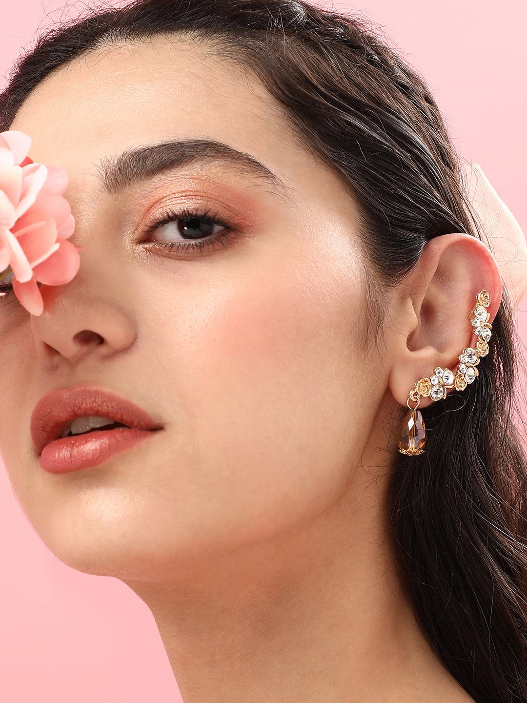 Gold Plated Designer Stone Casual Stud